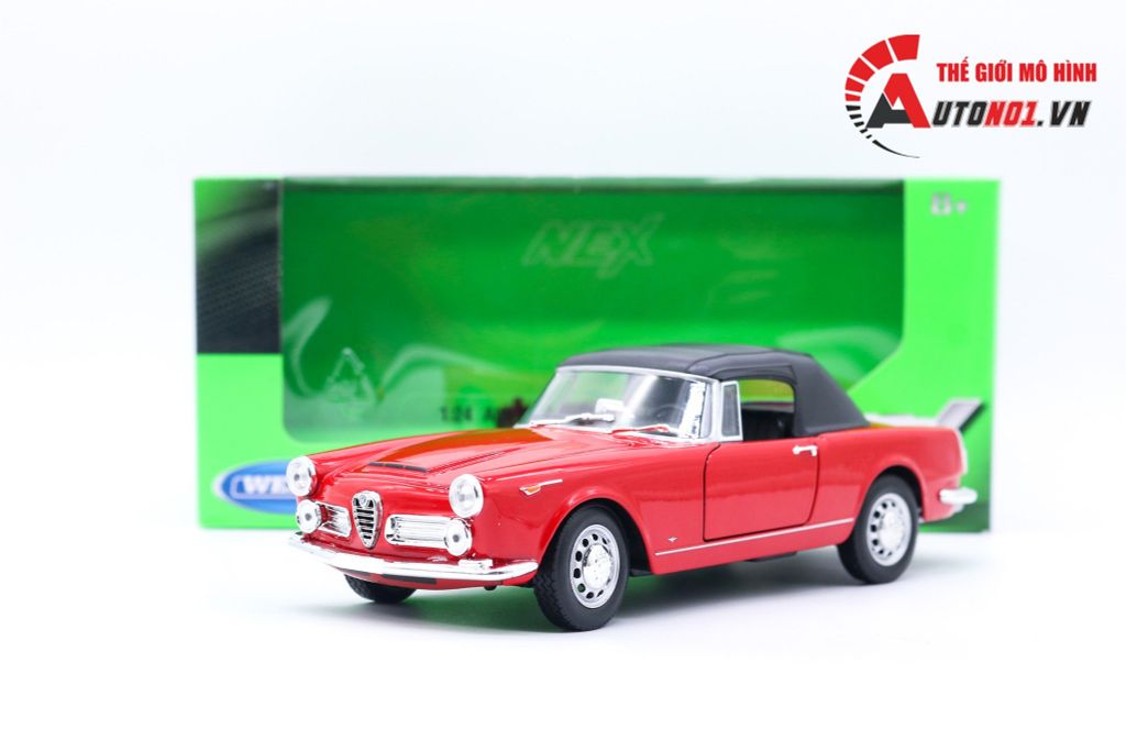 MÔ HIÌNH XE ALFA ROMEO SPIDER 1960 RED 1:24 WELLY 7023