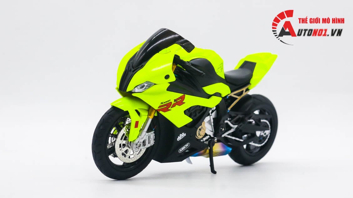  Mô hình xe độ Bmw S1000rr Green Pô Sc Tỉ Lệ 1:12 Autono1 Alloy D160C 