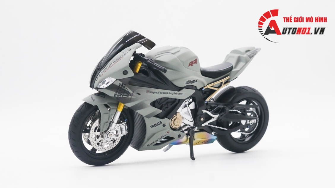  Mô hình xe độ Bmw S1000 2020 Liberty Walk mâm đen 1:12 Autono1 Alloy D160H 