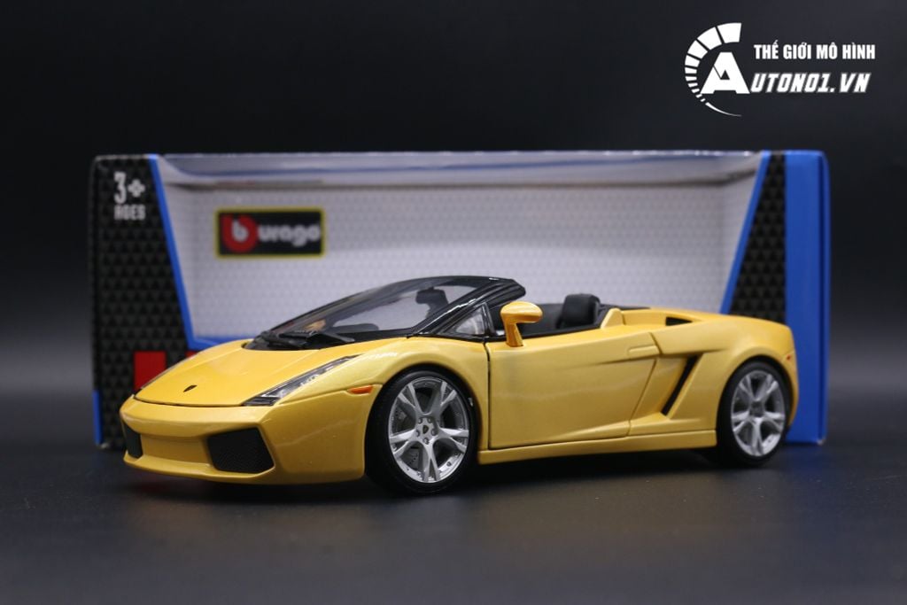 MÔ HÌNH XE LAMBORGHINI GALLARDO SPYDER YELLOW 1:18 BBURAGO 5239