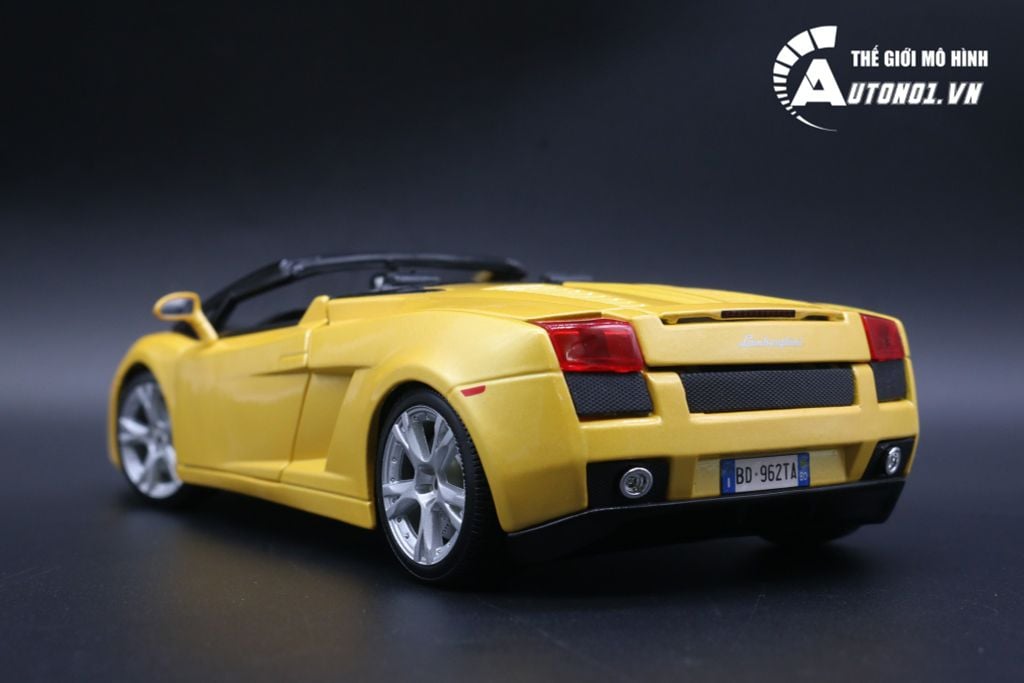 MÔ HÌNH XE LAMBORGHINI GALLARDO SPYDER YELLOW 1:18 BBURAGO 5239