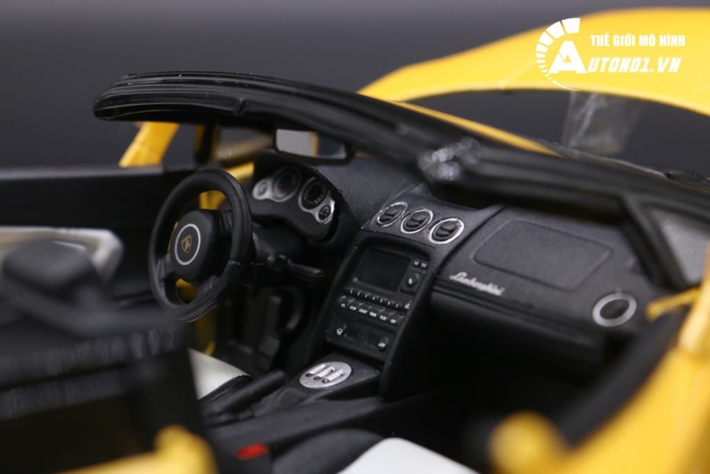 MÔ HÌNH XE LAMBORGHINI GALLARDO SPYDER YELLOW 1:18 BBURAGO 5239