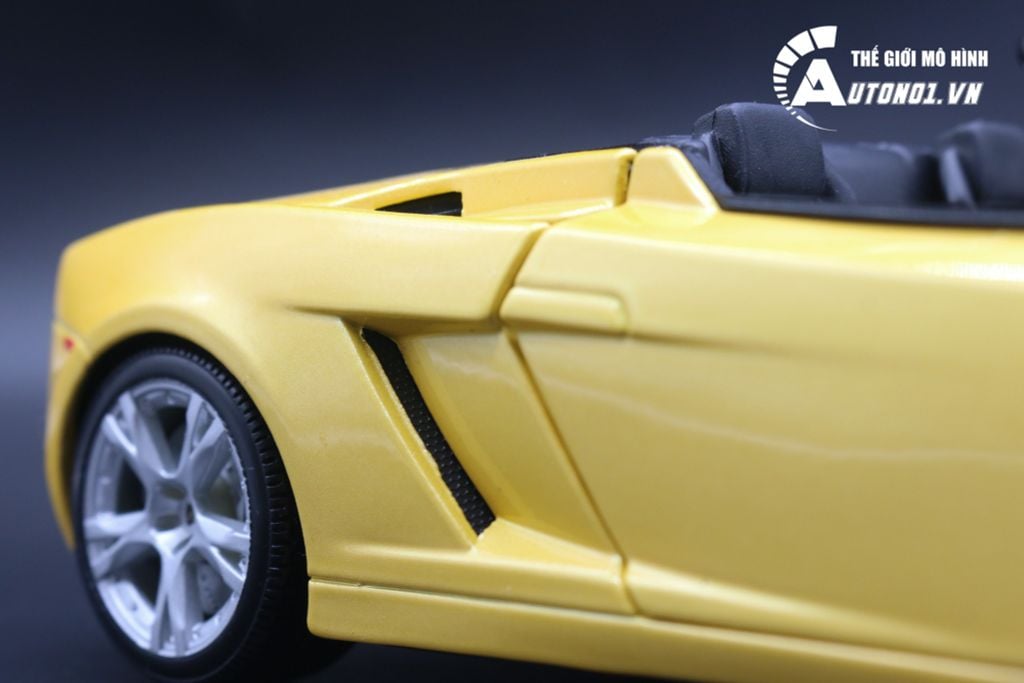 MÔ HÌNH XE LAMBORGHINI GALLARDO SPYDER YELLOW 1:18 BBURAGO 5239