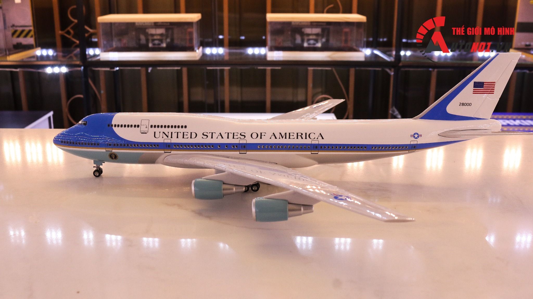 Mua Mô hình máy bay B747 Air Force One 47cmTrắngXanh tại Thế giới mô hình