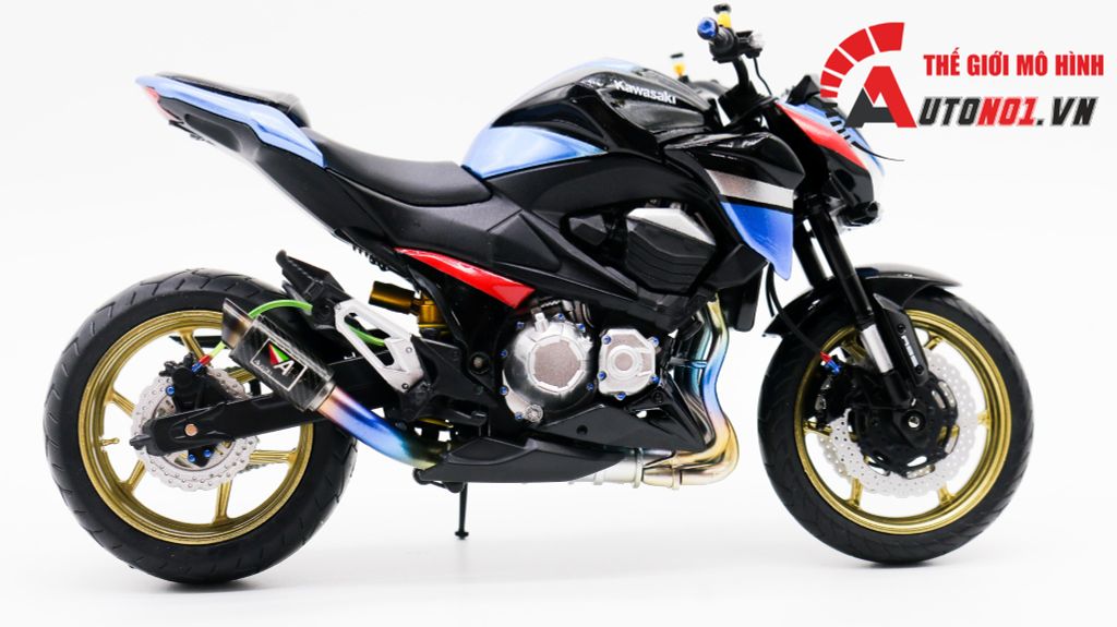 MÔ HÌNH XE ĐỘ KAWASAKI Z800 METAL BLUE 1:12 AUTONO1 D225B