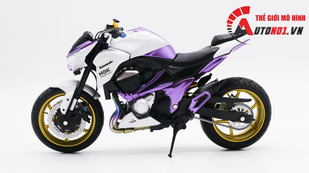 MÔ HÌNH XE ĐỘ KAWASAKI Z800 METAL VIOLET 1:12 AUTONO1 D225A