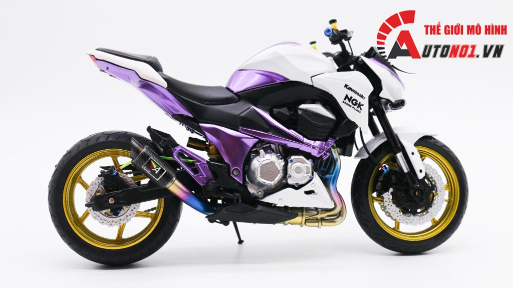 MÔ HÌNH XE ĐỘ KAWASAKI Z800 METAL VIOLET 1:12 AUTONO1 D225A