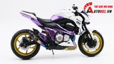  Mô hình xe độ Kawasaki Z800 Metal Violet độ pô 1:12 Autono1 Automaxx D225A 