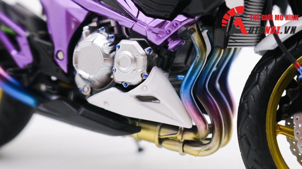 MÔ HÌNH XE ĐỘ KAWASAKI Z800 METAL VIOLET 1:12 AUTONO1 D225A