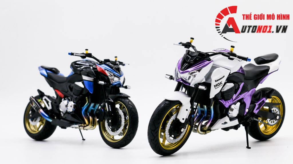 MÔ HÌNH XE ĐỘ KAWASAKI Z800 METAL VIOLET 1:12 AUTONO1 D225A