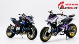  Mô hình xe độ Kawasaki Z800 Metal Violet độ pô 1:12 Autono1 Automaxx D225A 