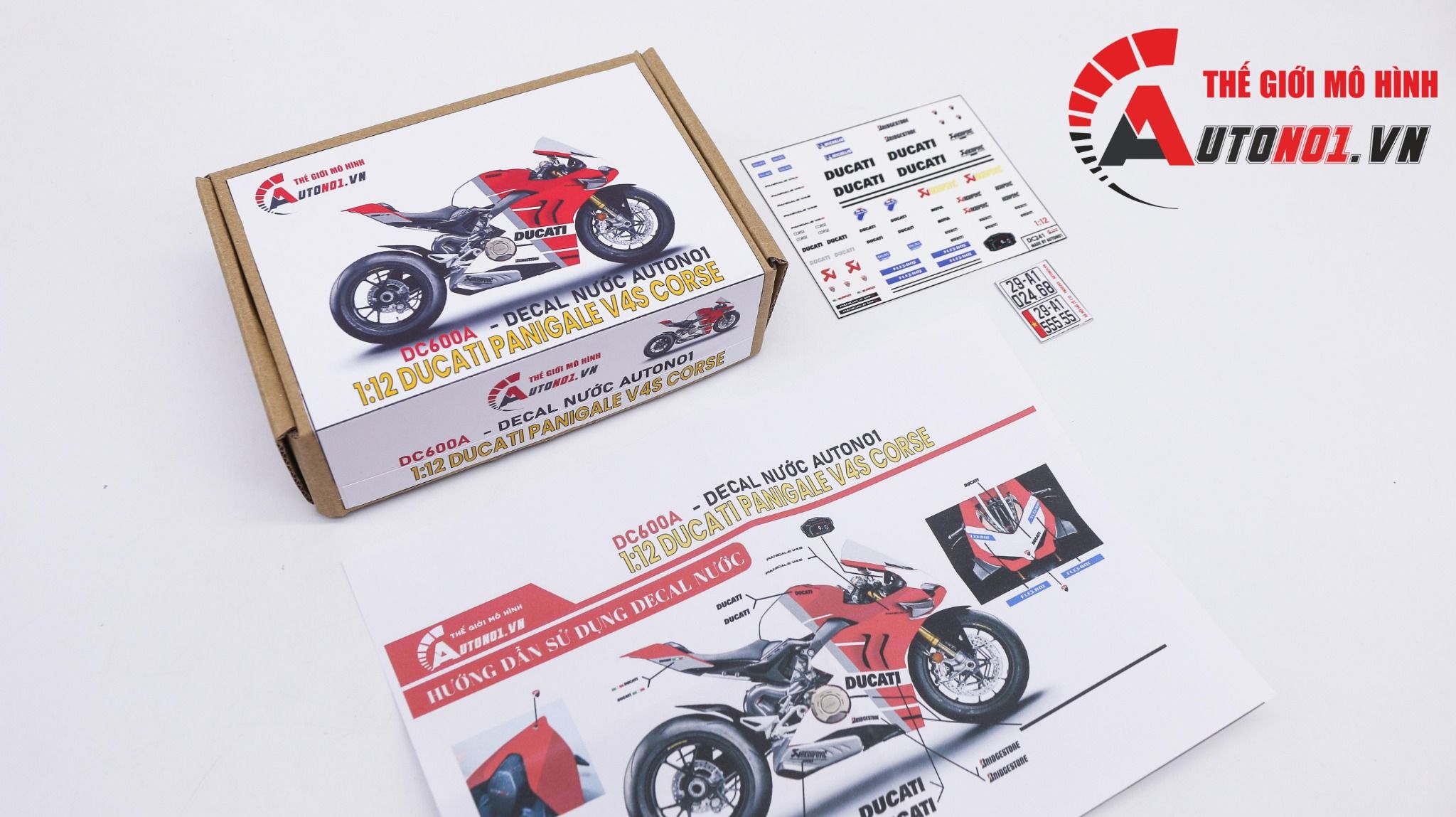  Decal nước độ Ducati V4S Corse tỉ lệ 1:12 DC600A 