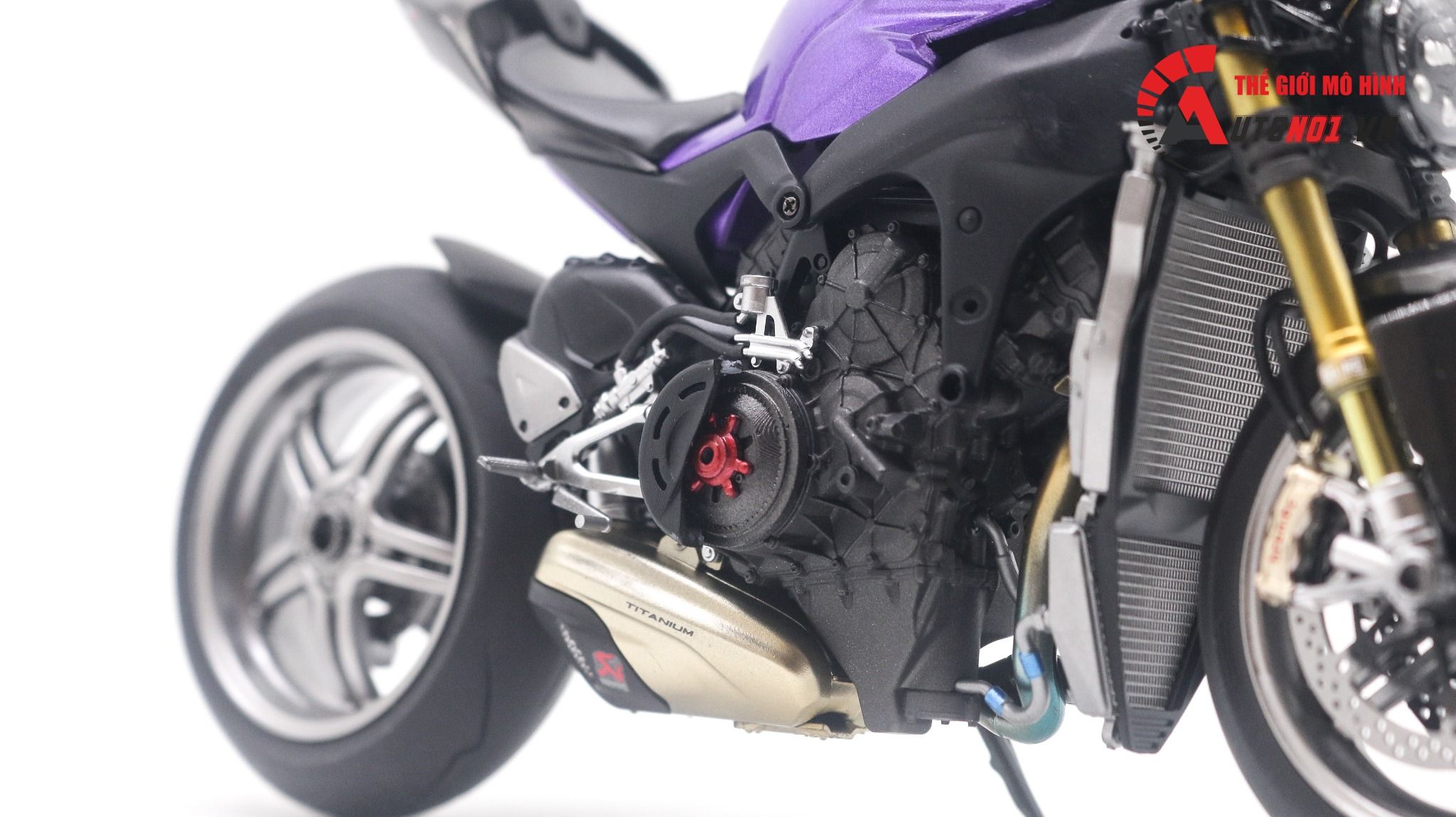  Mô hình xe cao cấp Ducati V4 Panigale Cafe Racer tím titan cao cấp độ nồi khô 1:12 Tamiya D202 