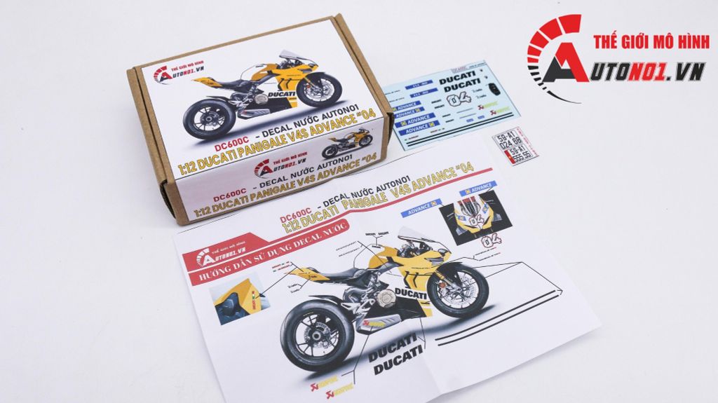 DECAL NƯỚC ĐỘ DUCATI V4S ADVANCE TỈ LỆ 1:12 AUTONO1 DC600C