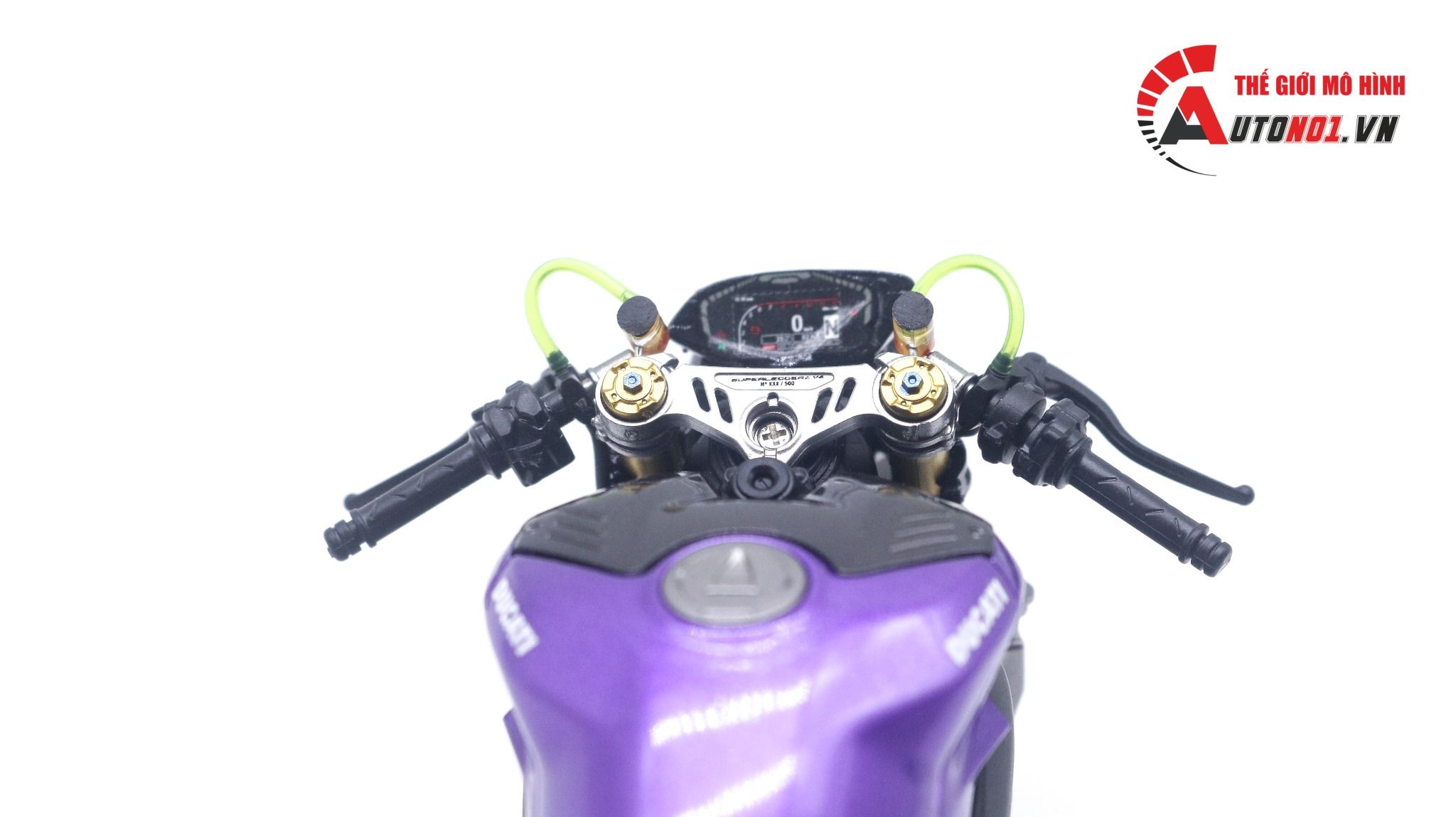  Mô hình xe cao cấp Ducati V4 Panigale Cafe Racer tím titan cao cấp độ nồi khô 1:12 Tamiya D202 