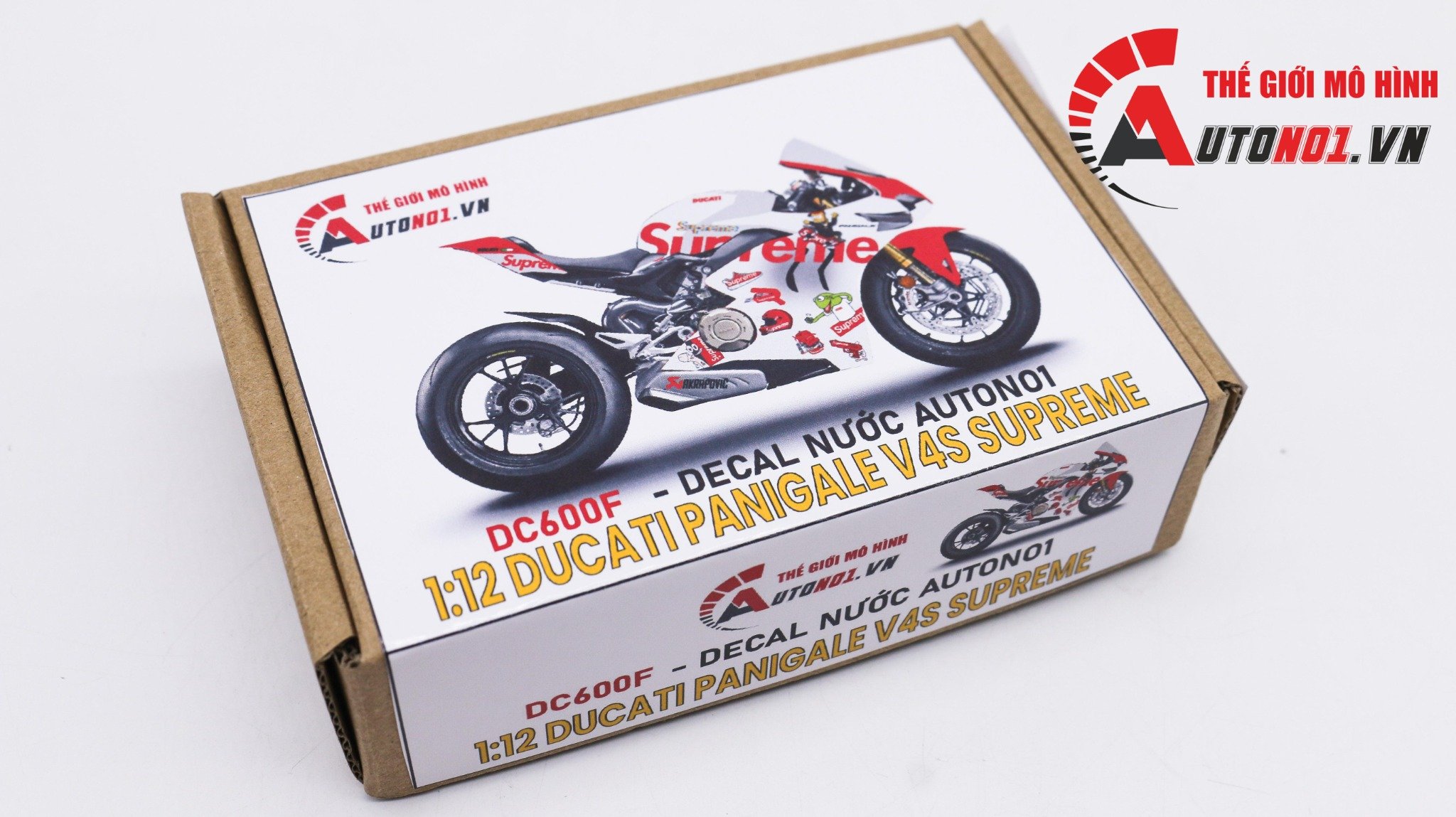  Decal nước độ Ducati Panigale V4S Supreme Red - Decal fullface Ducati Supreme tỉ lệ 1:12 Autono1 DC600f 