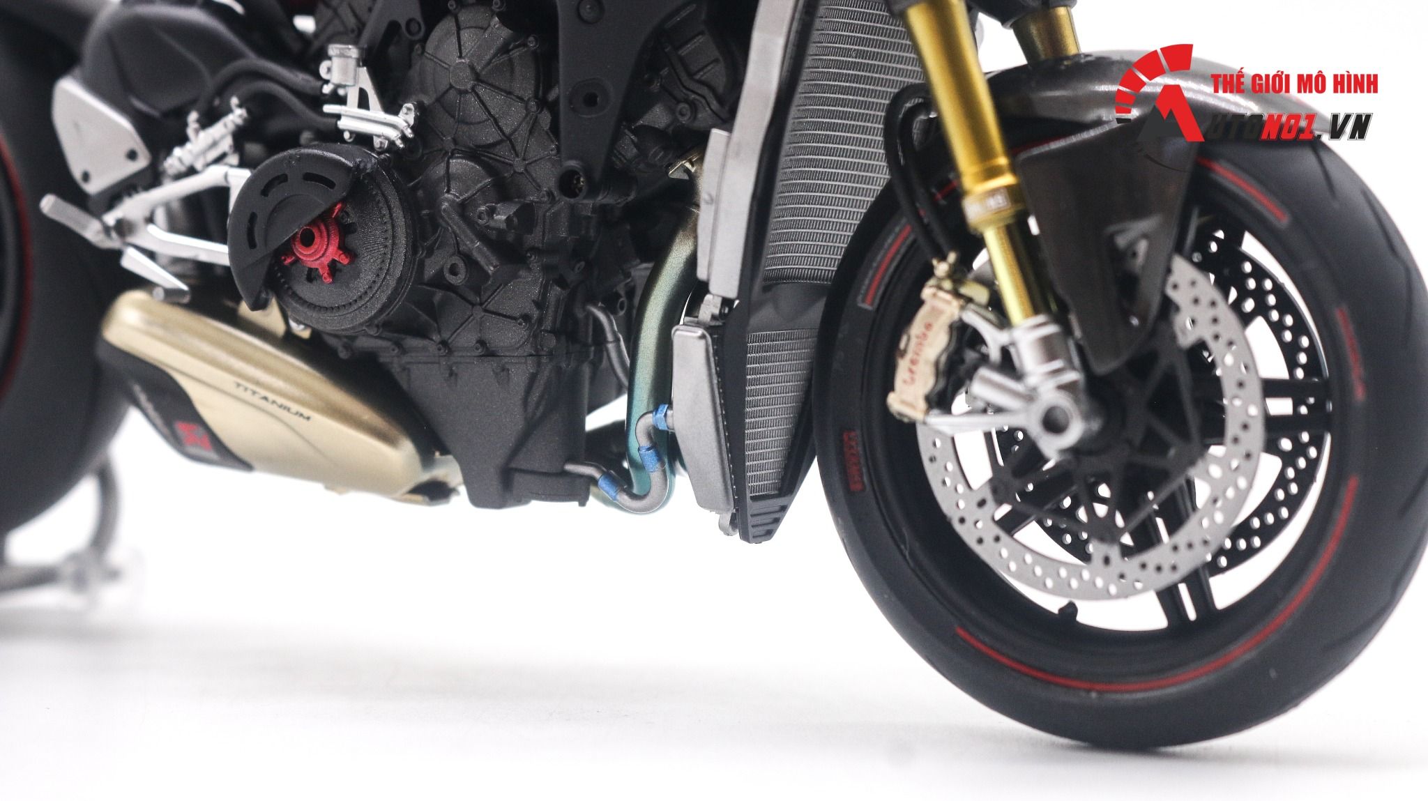  Mô hình xe cao cấp Ducati V4 Panigale Cafe Racer Red cao cấp độ nồi khô 1:12 Tamiya D202 