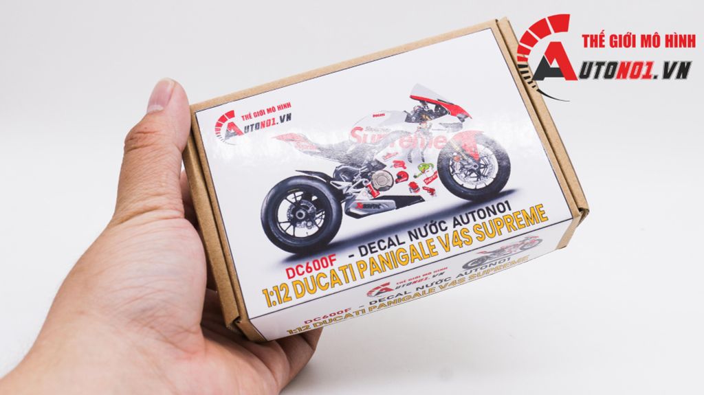 DECAL NƯỚC ĐỘ DUCATI PANIGALE V4S SUPREME RED - DECAL FULLFACE DUCATI SUPREME TỈ LỆ 1:12 AUTONO1 DC600F