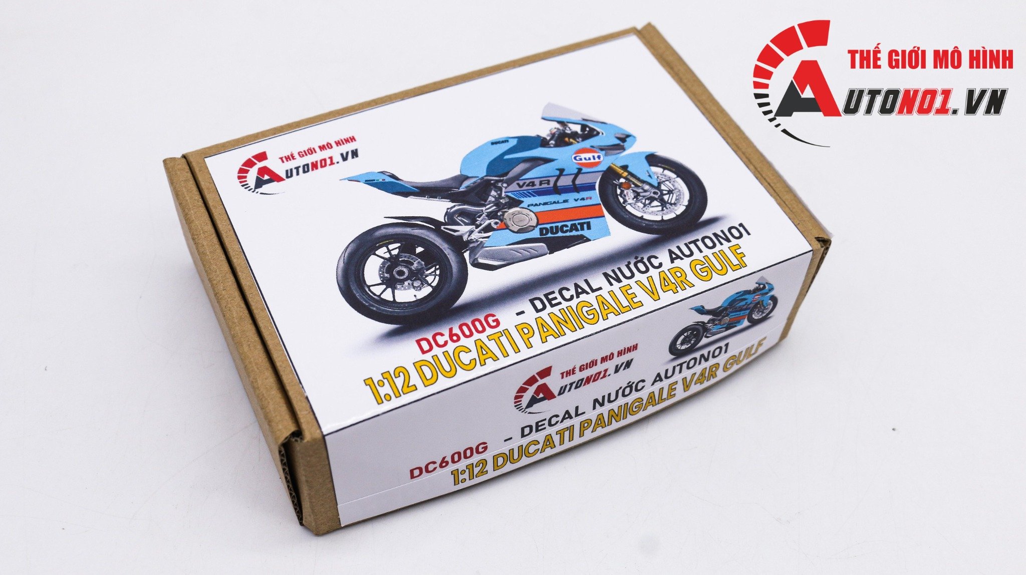  Decal nước độ Ducati Panigale V4S Gulf - Decal fullface Gulf Ducati tỉ lệ 1:12 Autono1 DC600g 