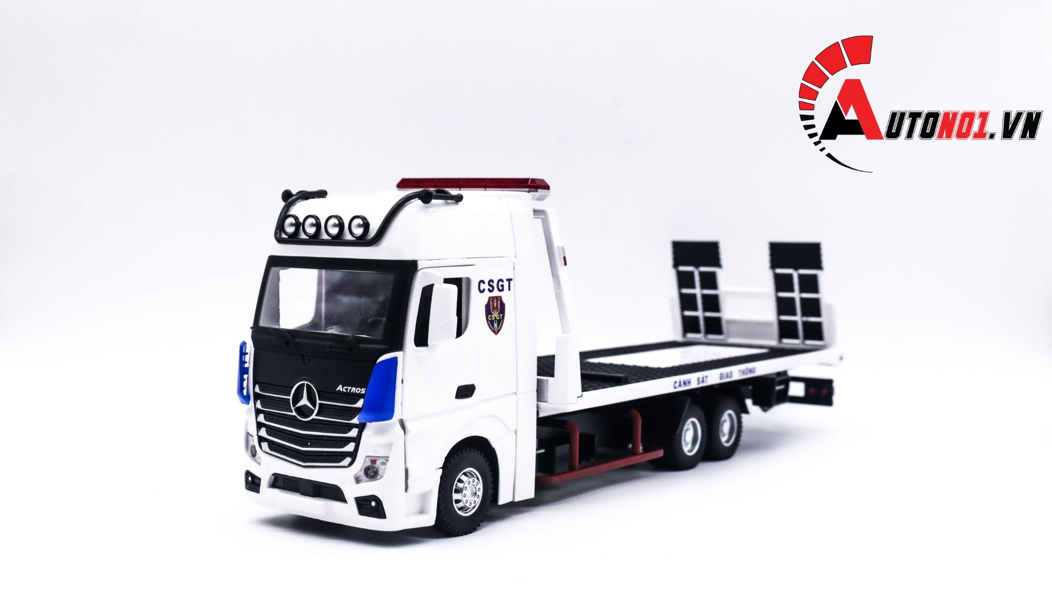  Mô hình xe ô tô tải cứu hộ Mercedes benz Hytruck độ CSGT 46cm tỉ lệ 1:24 Hengteng model Autono1 OT235 