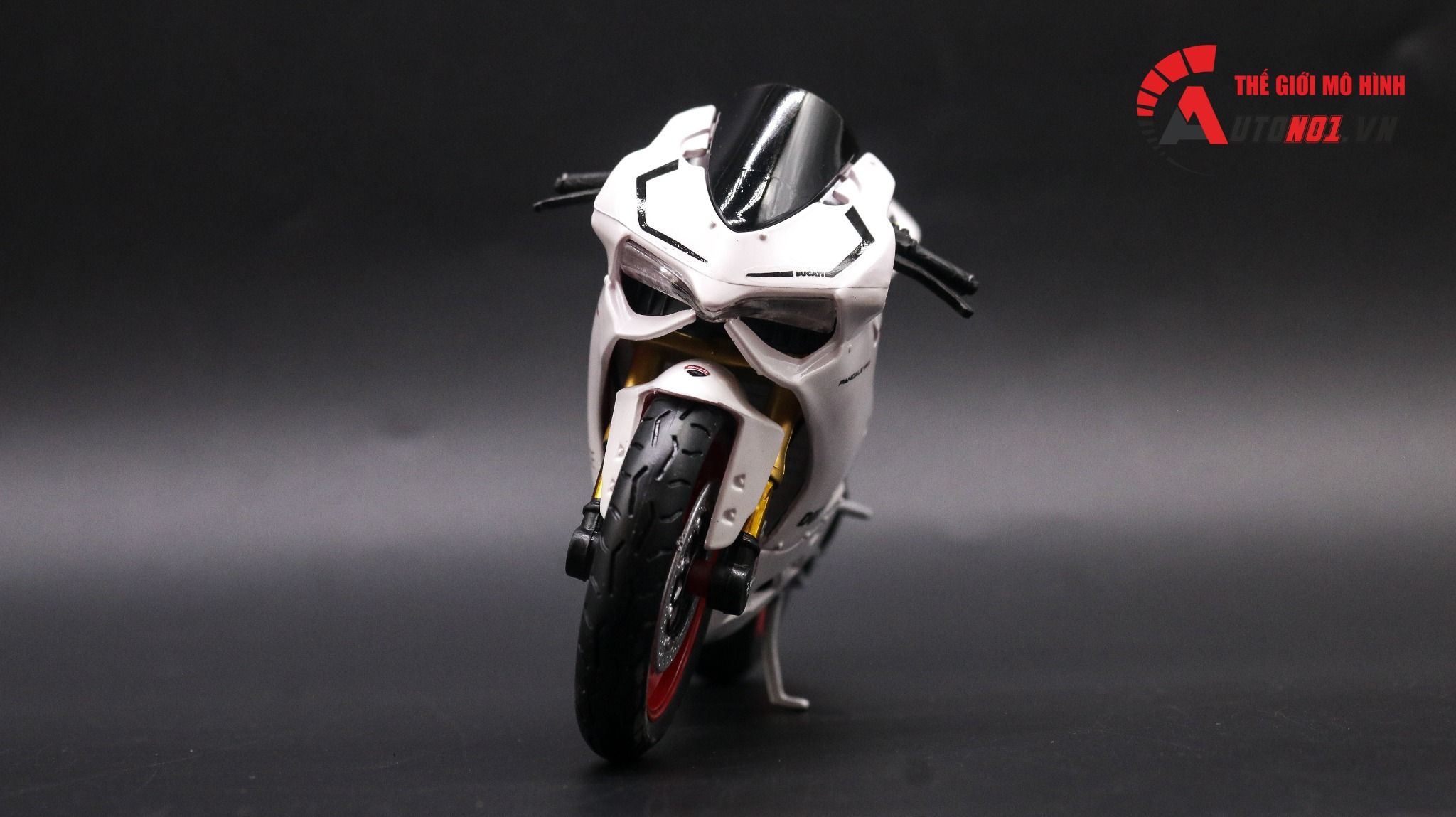  Mô hình xe độ Ducati Corse White độ nồi khô tỉ lệ 1:12 Autono1 Maisto D024B 