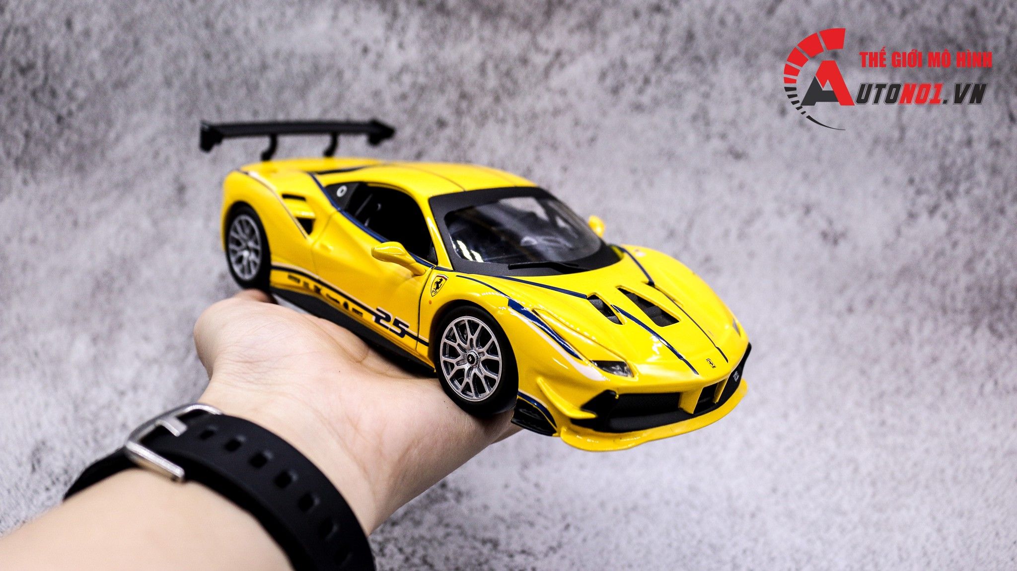  Mô hình xe ferrari 488 challenge yellow 1:24 Bburago 6463 