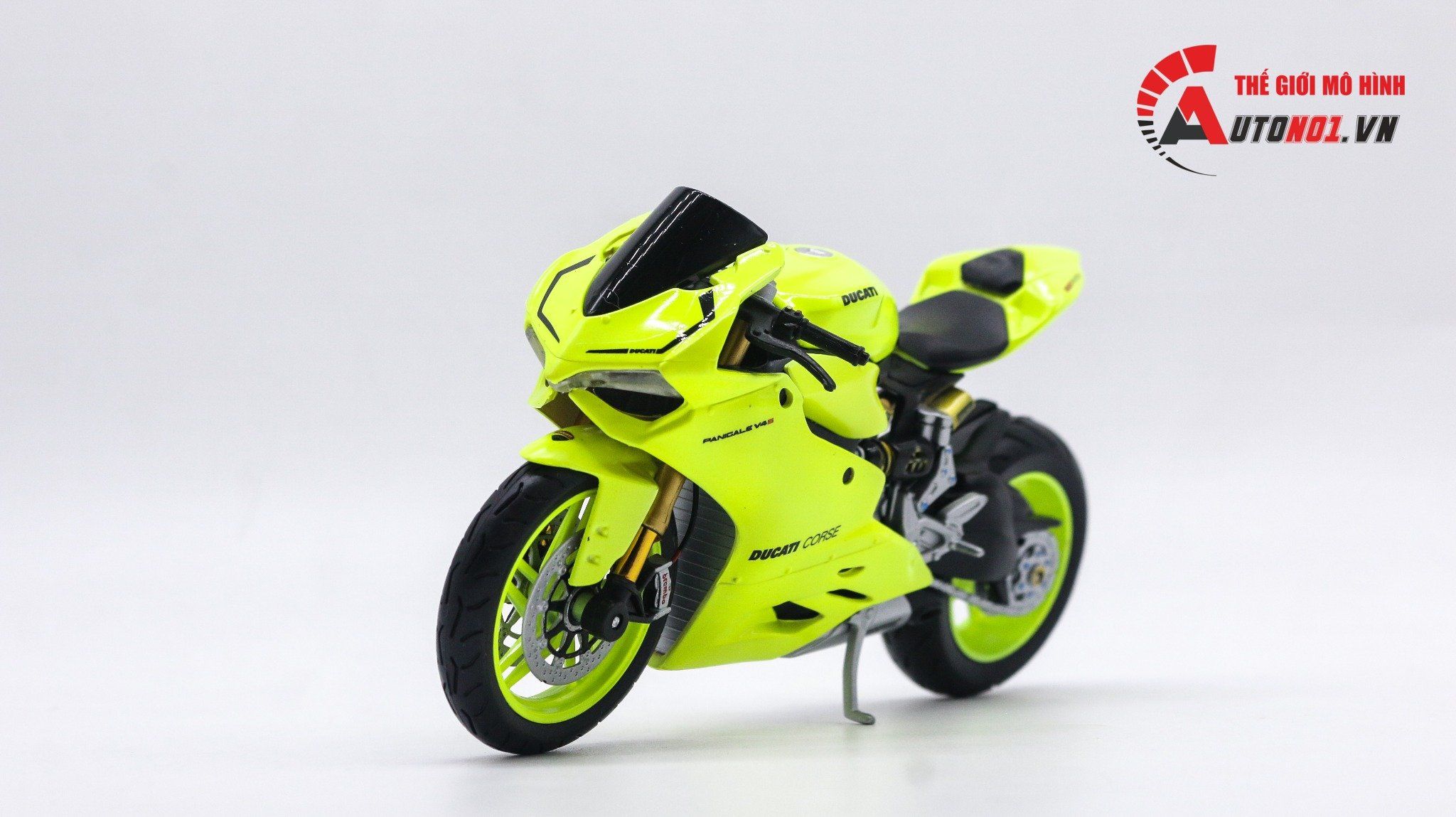  Mô hình xe độ Ducati 1199 Green Neon Mâm độ nồi khô tỉ lệ 1:12 Autono1 D221H 