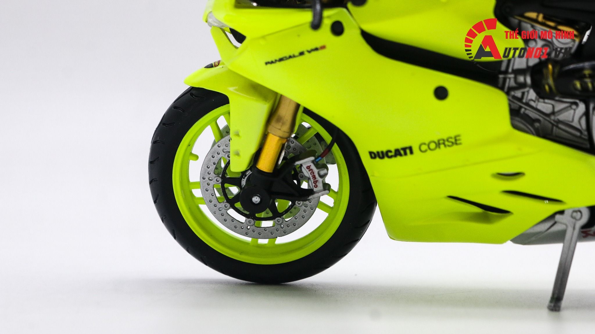  Mô hình xe độ Ducati 1199 Green Neon Mâm độ nồi khô tỉ lệ 1:12 Autono1 D221H 