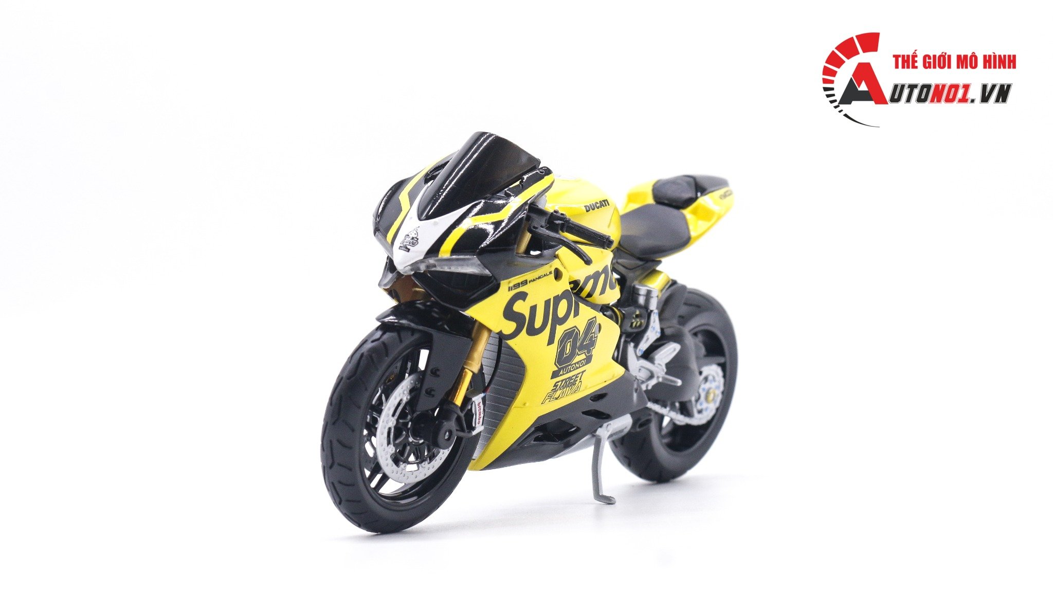  Mô hình xe độ Ducati 1199 Supreme Yellow độ nồi khô tỉ lệ 1:12 Autono1 D221F 