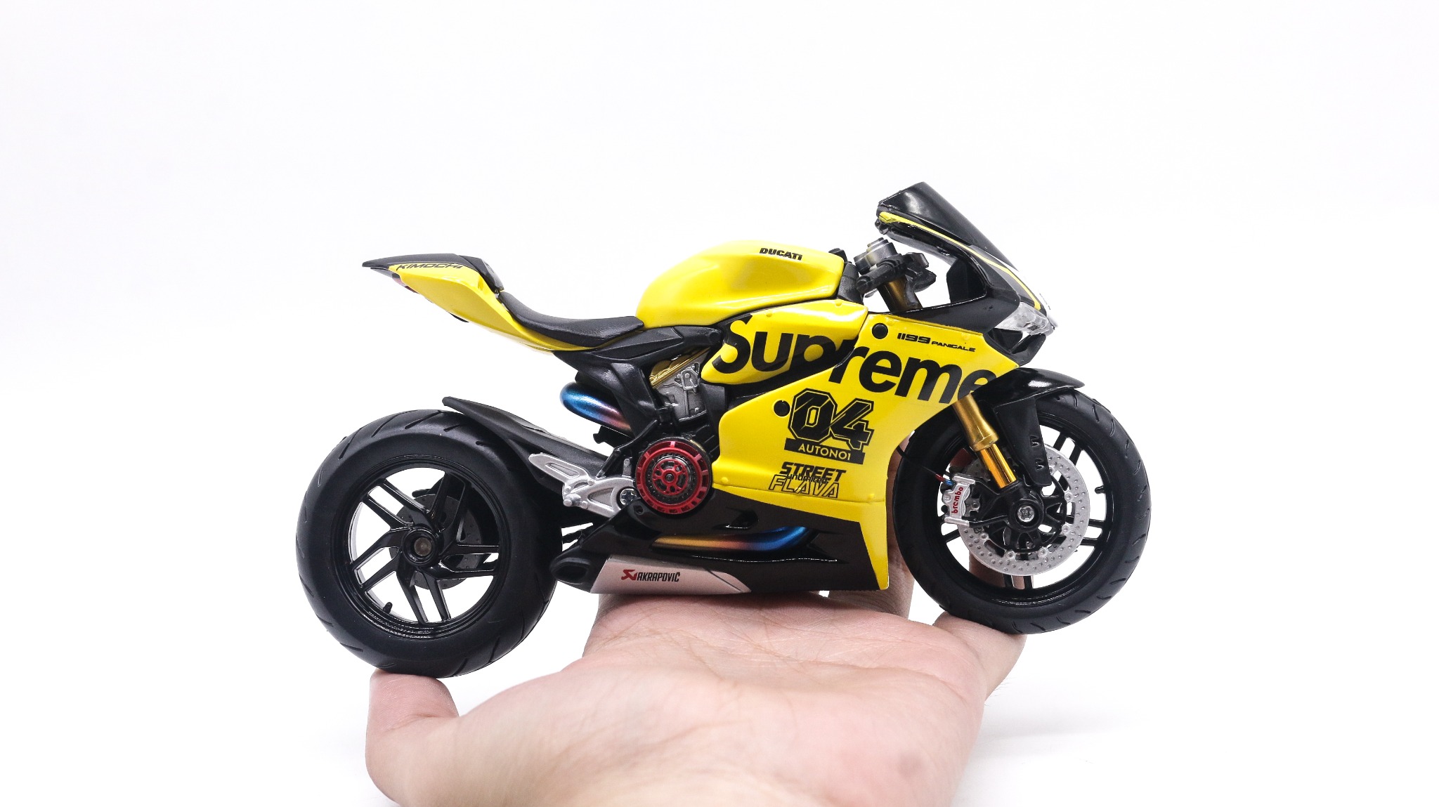  Mô hình xe độ Ducati 1199 Supreme Yellow độ nồi khô tỉ lệ 1:12 Autono1 D221F 