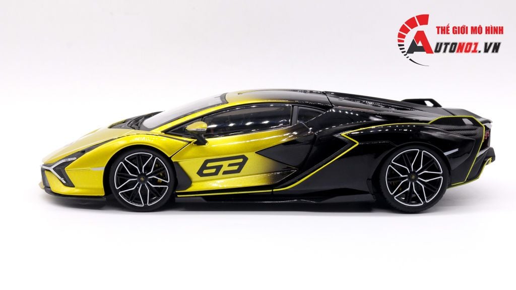 MÔ HÌNH XE LAMBORGHINI SIAN FKP 37 BLACK GREEN 1:18 BBURAGO 7517