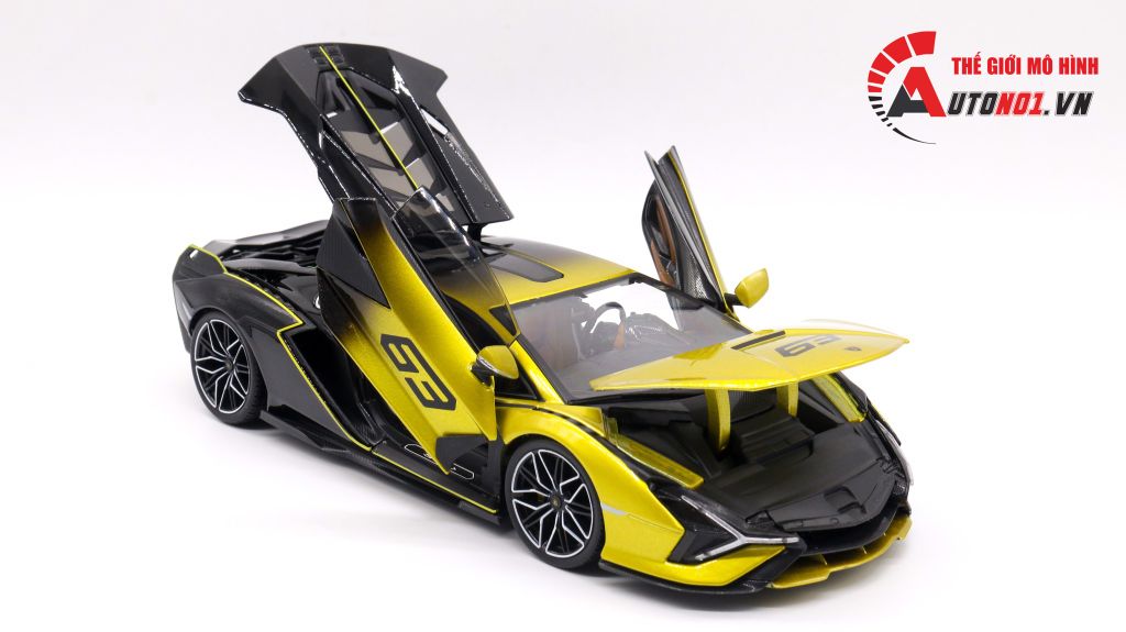 MÔ HÌNH XE LAMBORGHINI SIAN FKP 37 BLACK GREEN 1:18 BBURAGO 7517