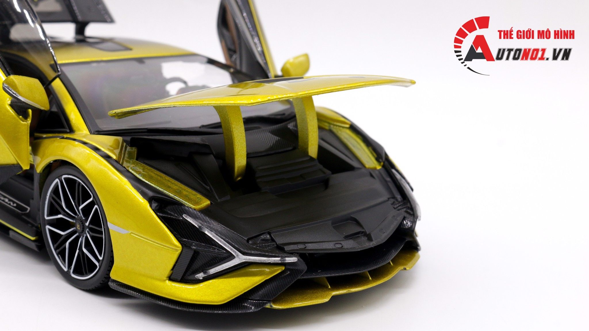  Mô hình xe Lamborghini Sian Fkp 37 Black Yellow 1:18 Bburago 7517 