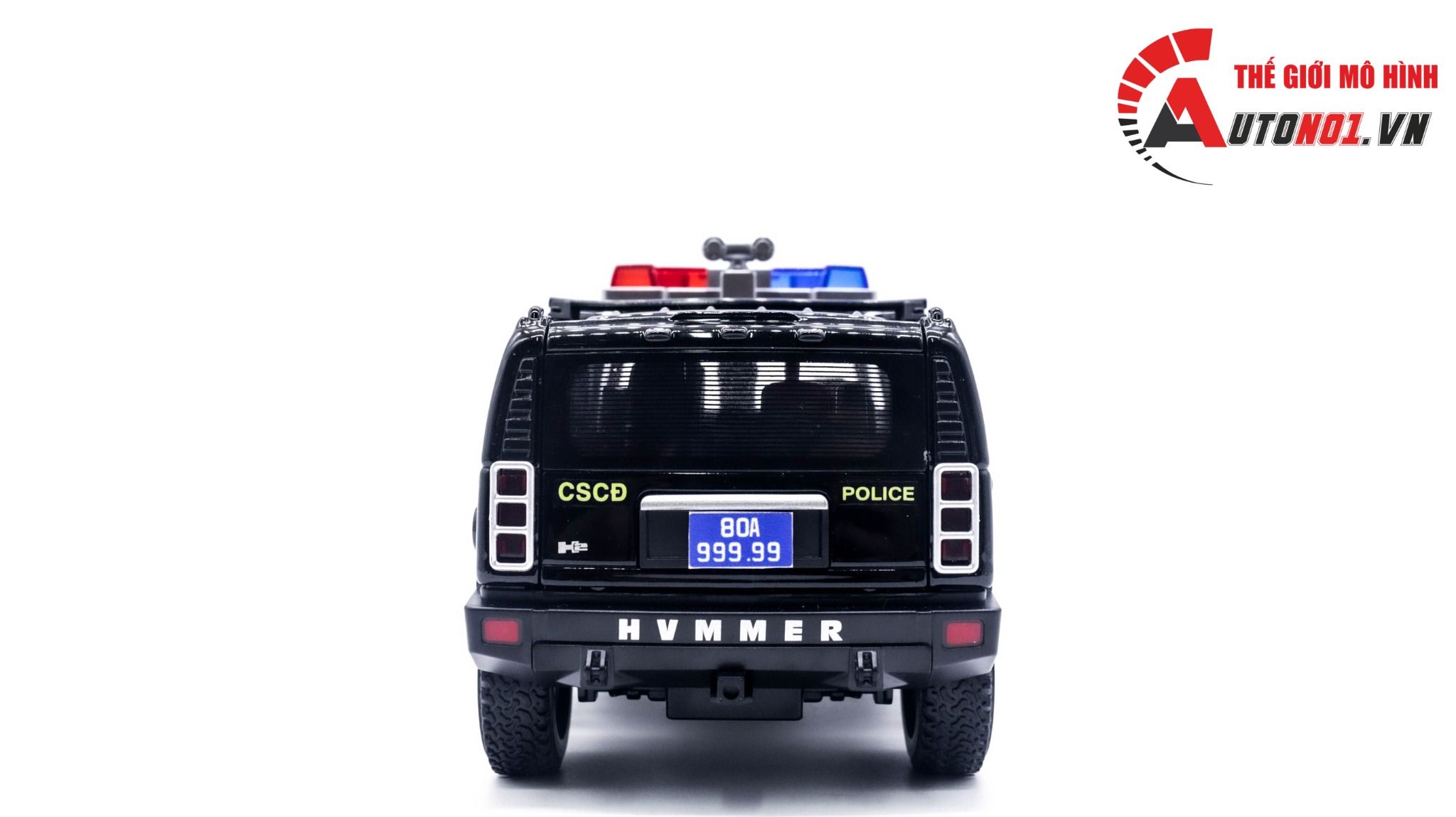  Mô hình xe ô tô độ CSCĐ Hummer H2 black full open tỉ lệ 1:24 Alloy model OT241 