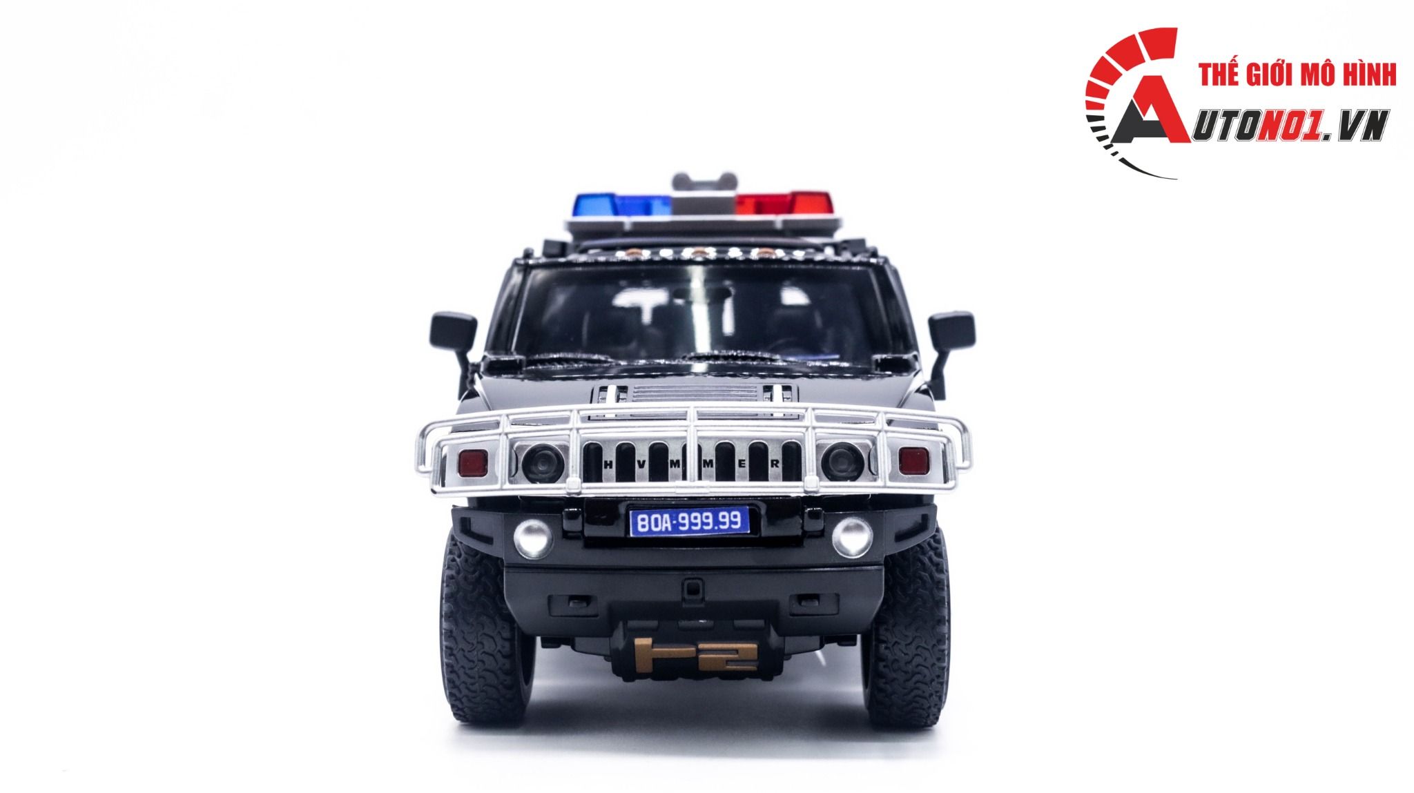  Mô hình xe ô tô độ CSCĐ Hummer H2 black full open tỉ lệ 1:24 Alloy model OT241 