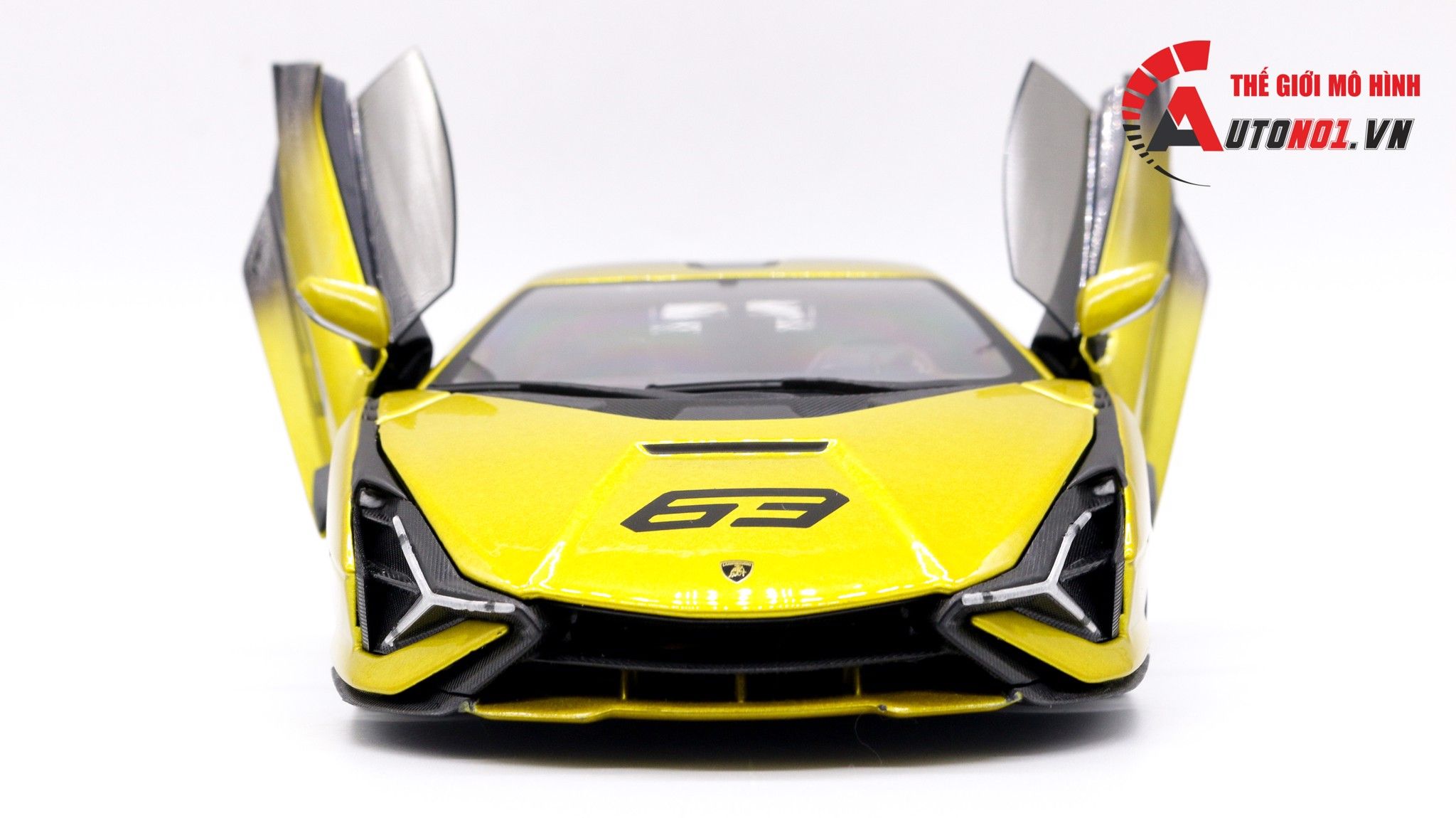  Mô hình xe Lamborghini Sian Fkp 37 Black Yellow 1:18 Bburago 7517 