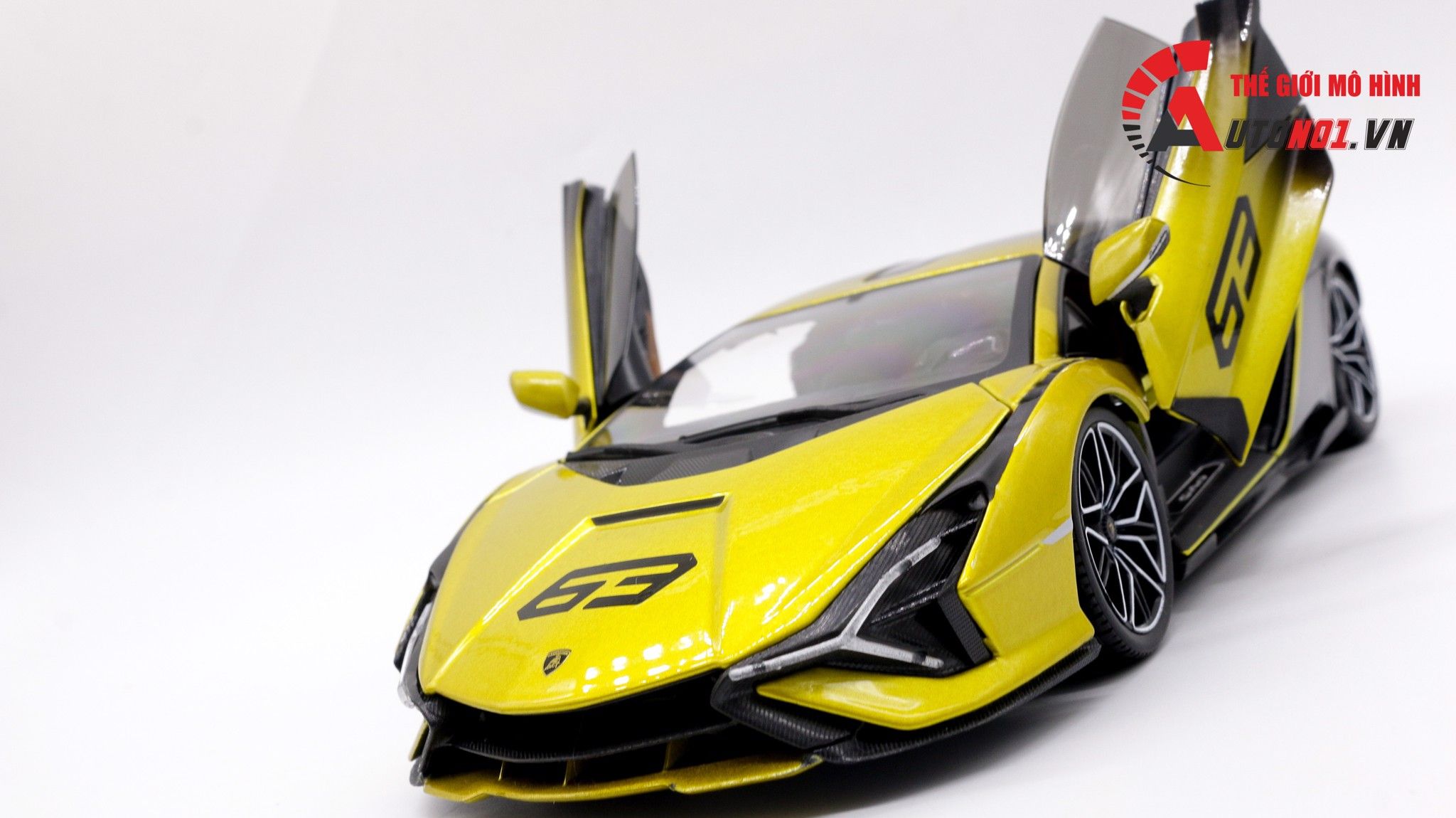  Mô hình xe Lamborghini Sian Fkp 37 Black Yellow 1:18 Bburago 7517 