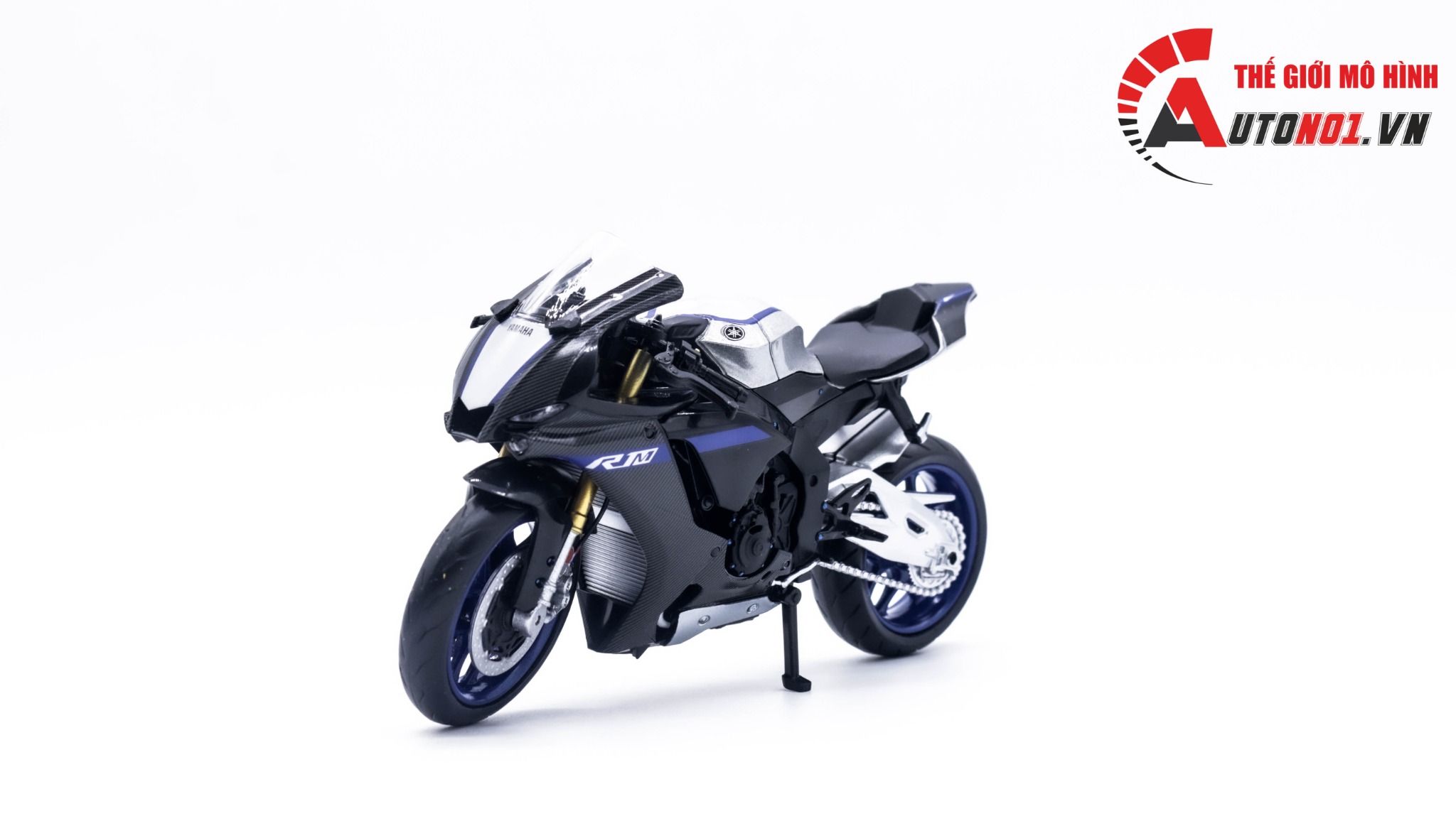  Mô hình xe độ Yamaha Yzf R1 carbon độ pô SC tỉ lệ 1:12 Autono1 D230 