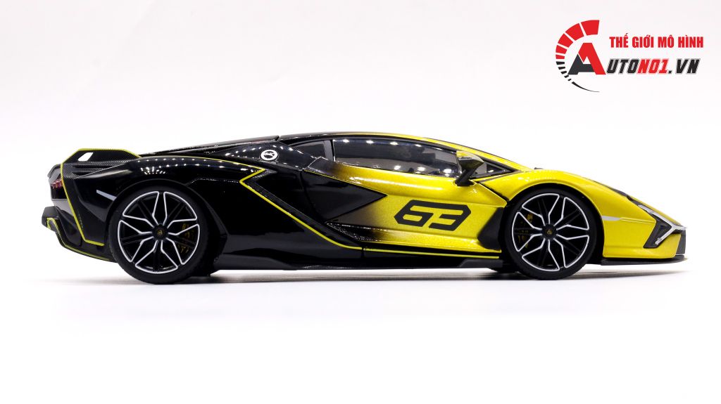 MÔ HÌNH XE LAMBORGHINI SIAN FKP 37 BLACK GREEN 1:18 BBURAGO 7517