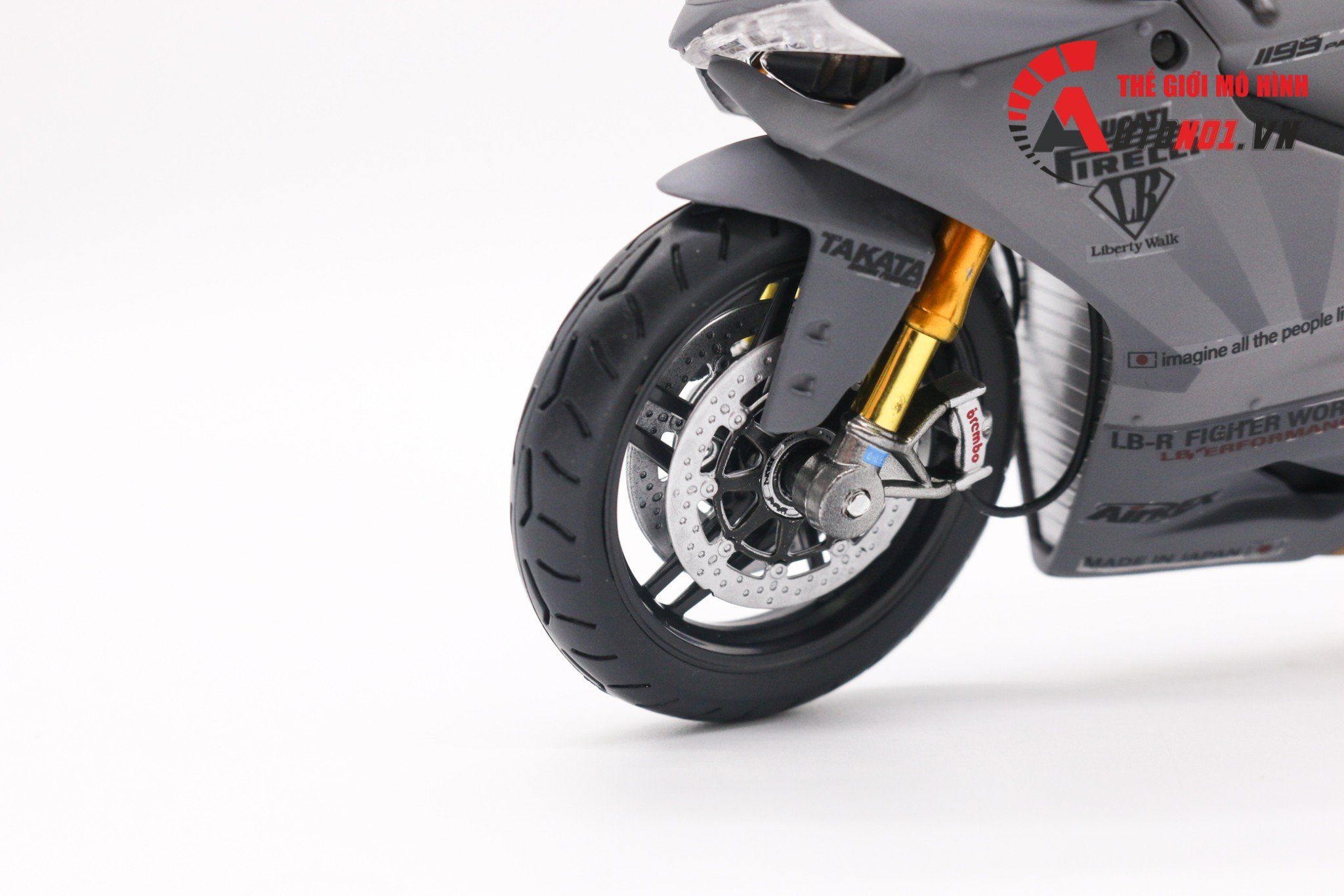  Mô hình xe độ Ducati 1199 Panigale S Liberty Walk Gray Custom 1:12 Autono1 D220a 