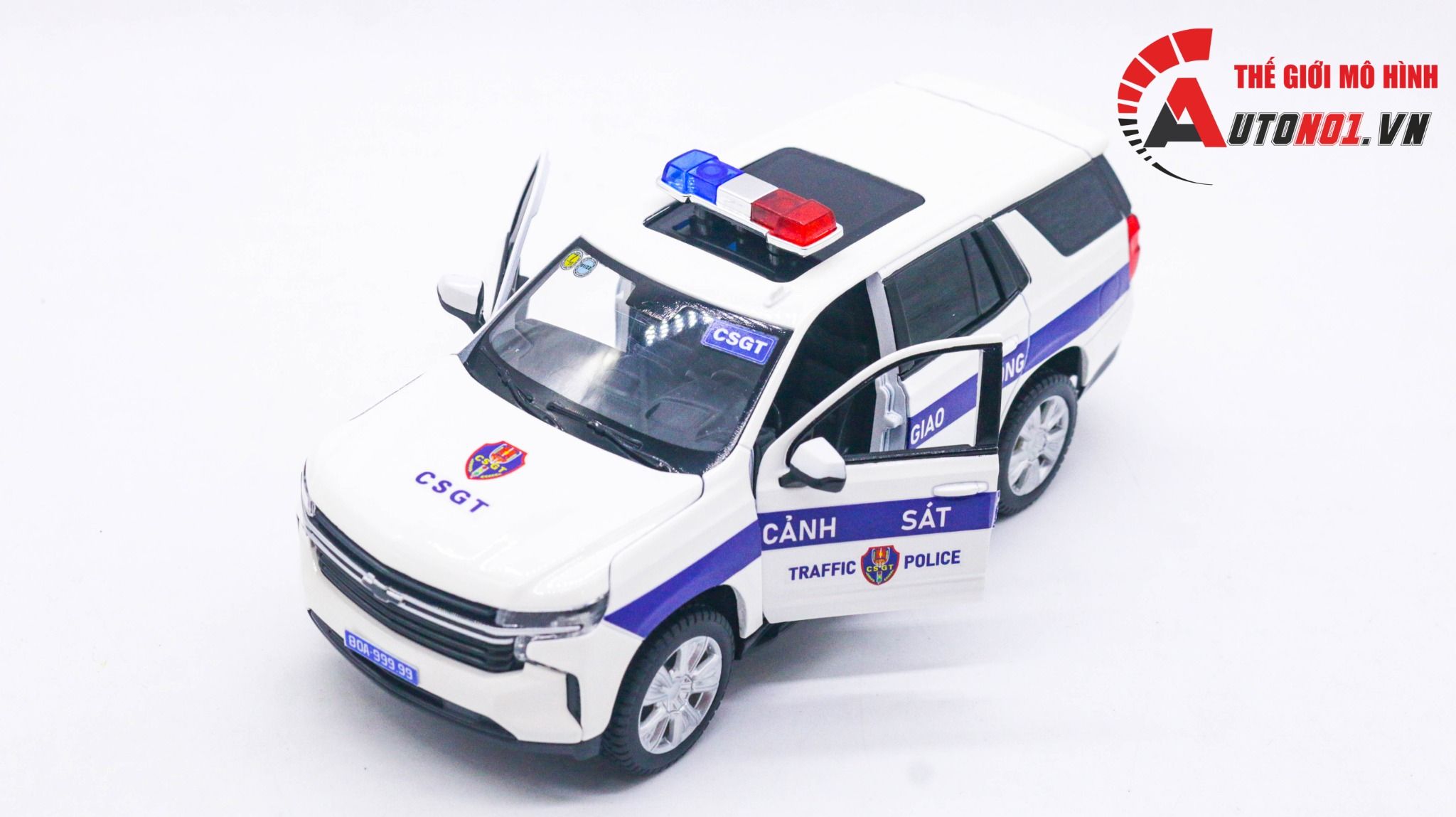  Mô hình xe ô tô độ CSGT Chevrolet Tahoe 2021 mở 2 cửa tỉ lệ 1:24 Maisto OT244 