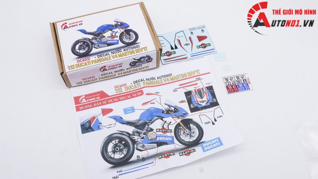 DECAL NƯỚC ĐỘ DUCATI PANIGALE V4 MARTINI REV