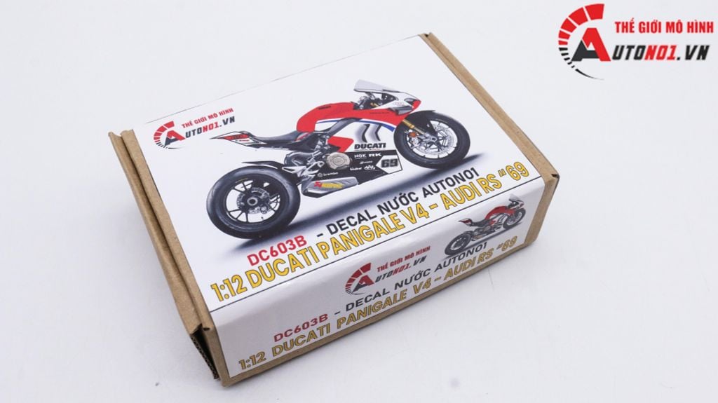 DECAL NƯỚC ĐỘ DUCATI PANIGALE V4S - AUDI RS TỈ LỆ 1:12 AUTONO1 DC603B