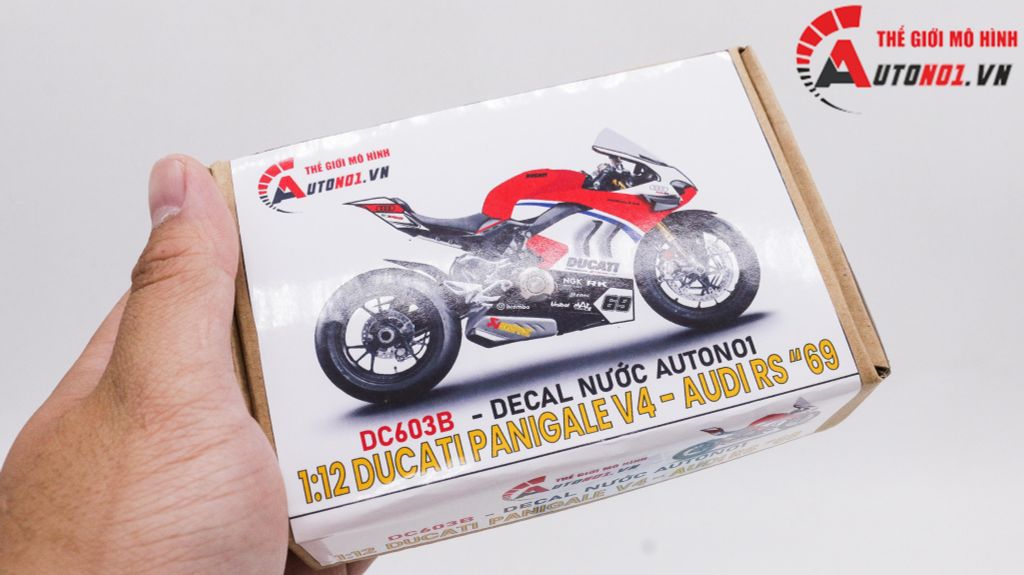 DECAL NƯỚC ĐỘ DUCATI PANIGALE V4S - AUDI RS TỈ LỆ 1:12 AUTONO1 DC603B