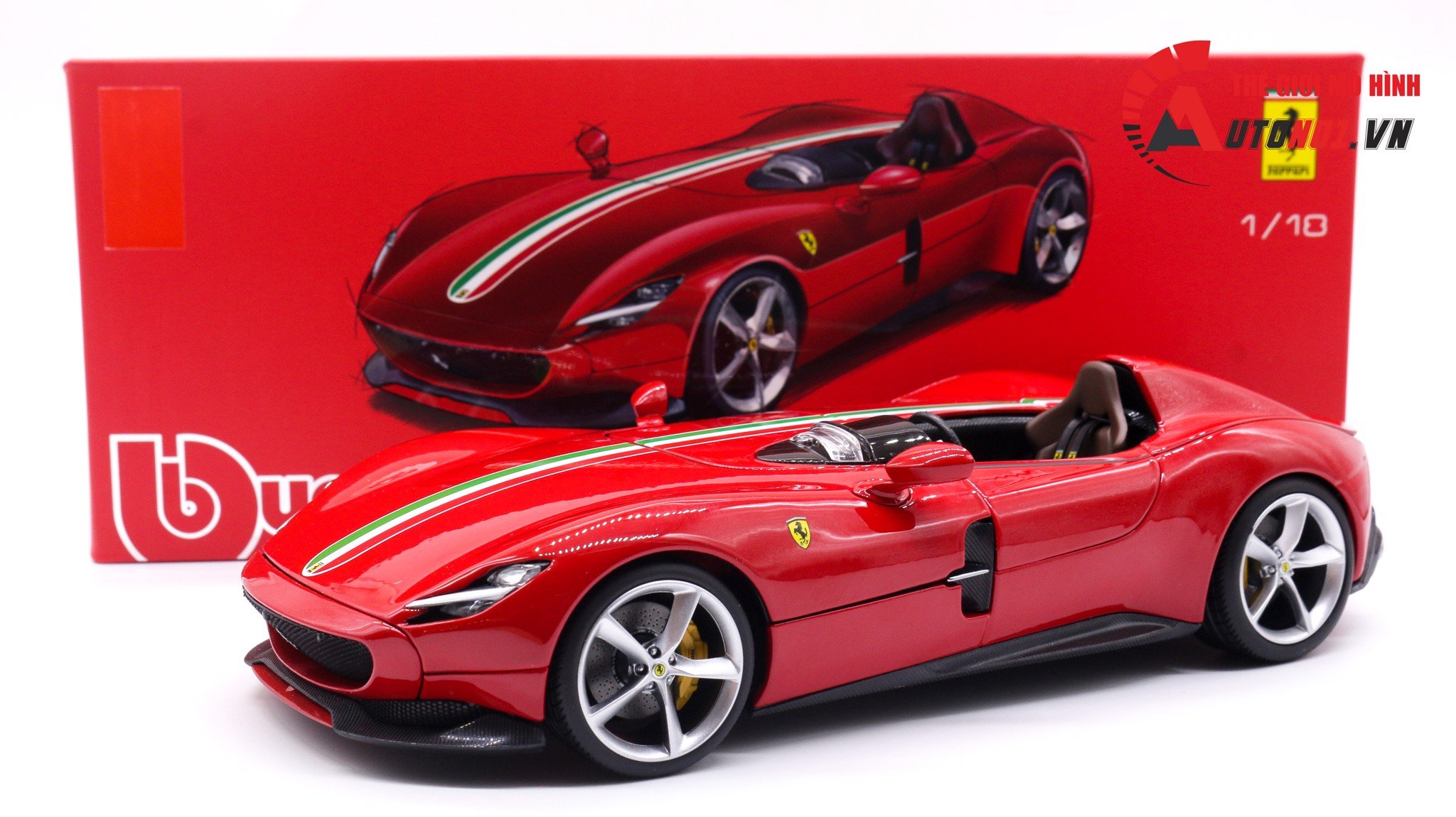  Mô hình xe Ferrari Monza Sp1 Sports Red 1:18 Signature Bburago 7547 