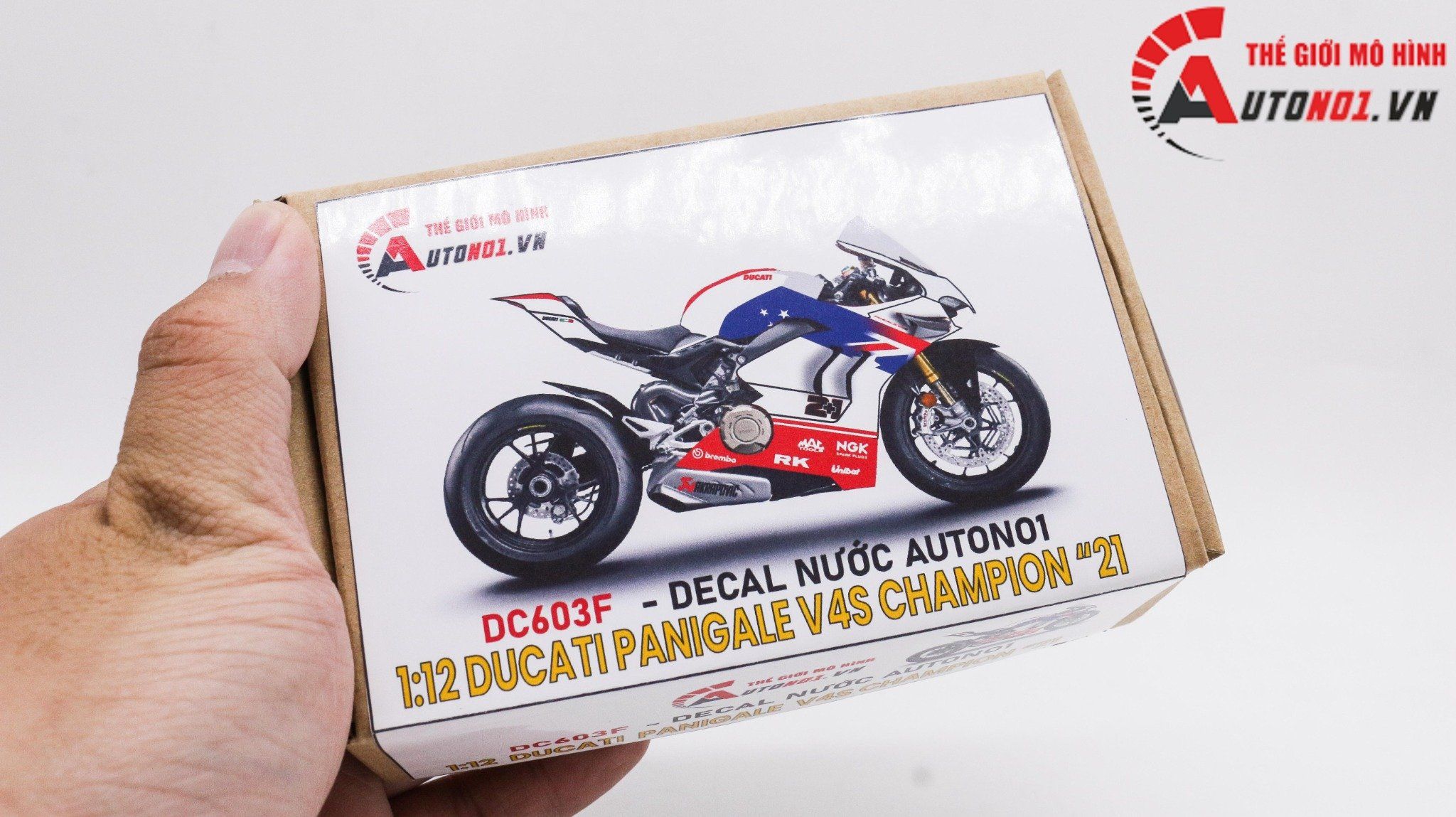  Decal nước độ Ducati Panigale V4S Champion 21 tỉ lệ 1:12 Autono1 DC603f 