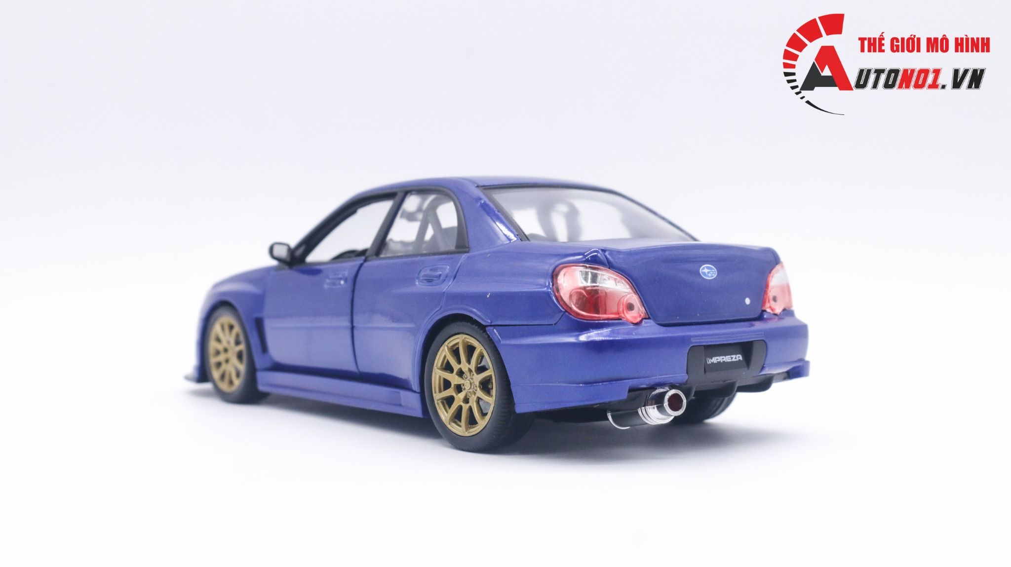  Mô hình xe ô tô Subaru Impreza WRX STI blue tỉ lệ 1:24 Welly 5504 