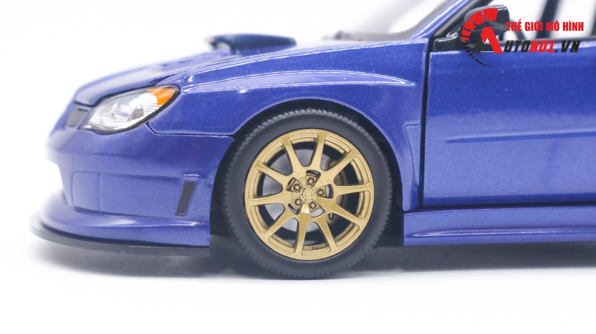  Mô hình xe ô tô Subaru Impreza WRX STI blue tỉ lệ 1:24 Welly 5504 