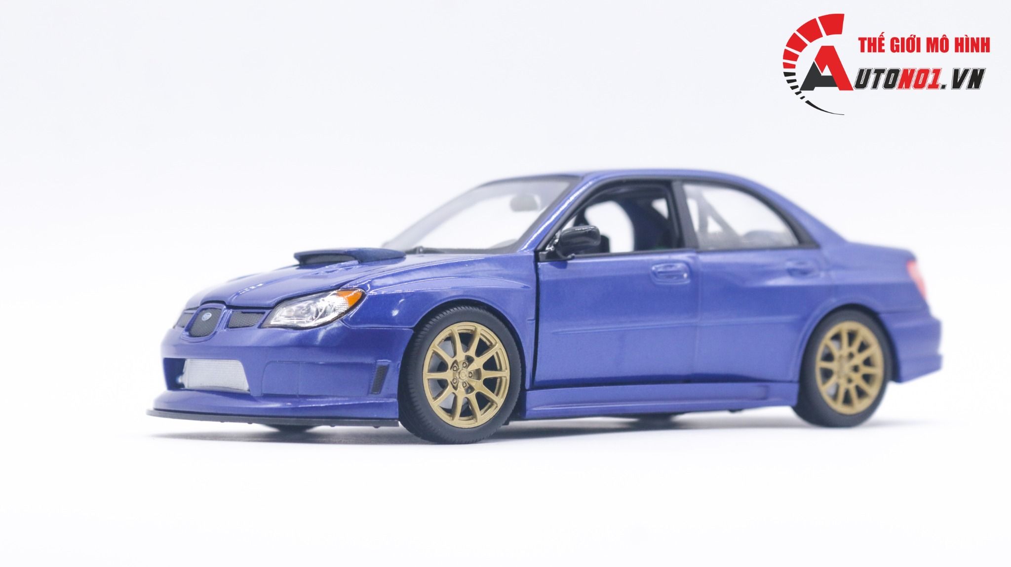  Mô hình xe ô tô Subaru Impreza WRX STI blue tỉ lệ 1:24 Welly 5504 