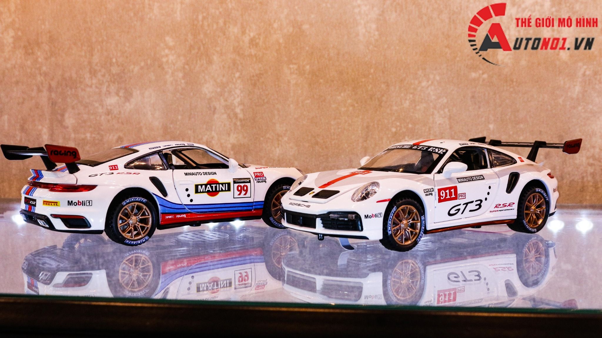  Mô hình xe Porsche 911 Gt3 RSR Martini 1:32 Miniauto OT351 